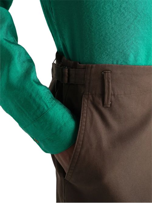 Tapered pants in heavy cotton twill Lemaire | PA1342LF1452BR489 CHOCOLATE